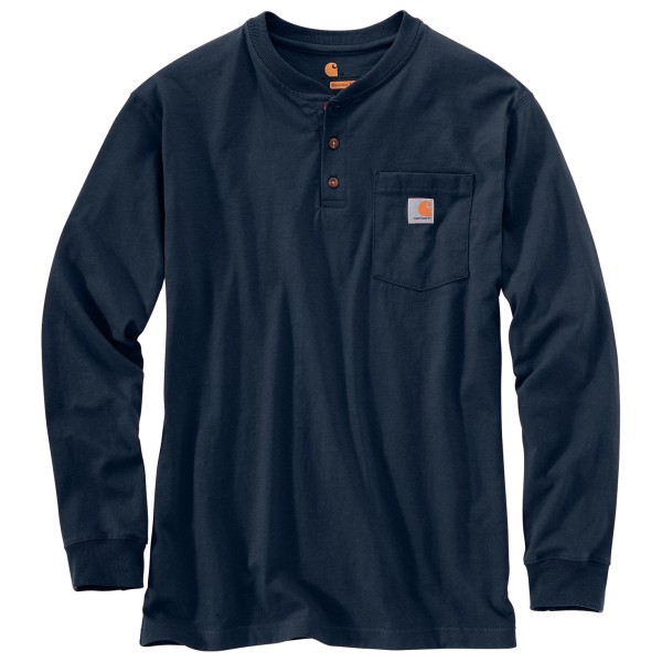 Carhartt - Workwear Pocket Henley L/S - Longsleeve Gr L blau von Carhartt