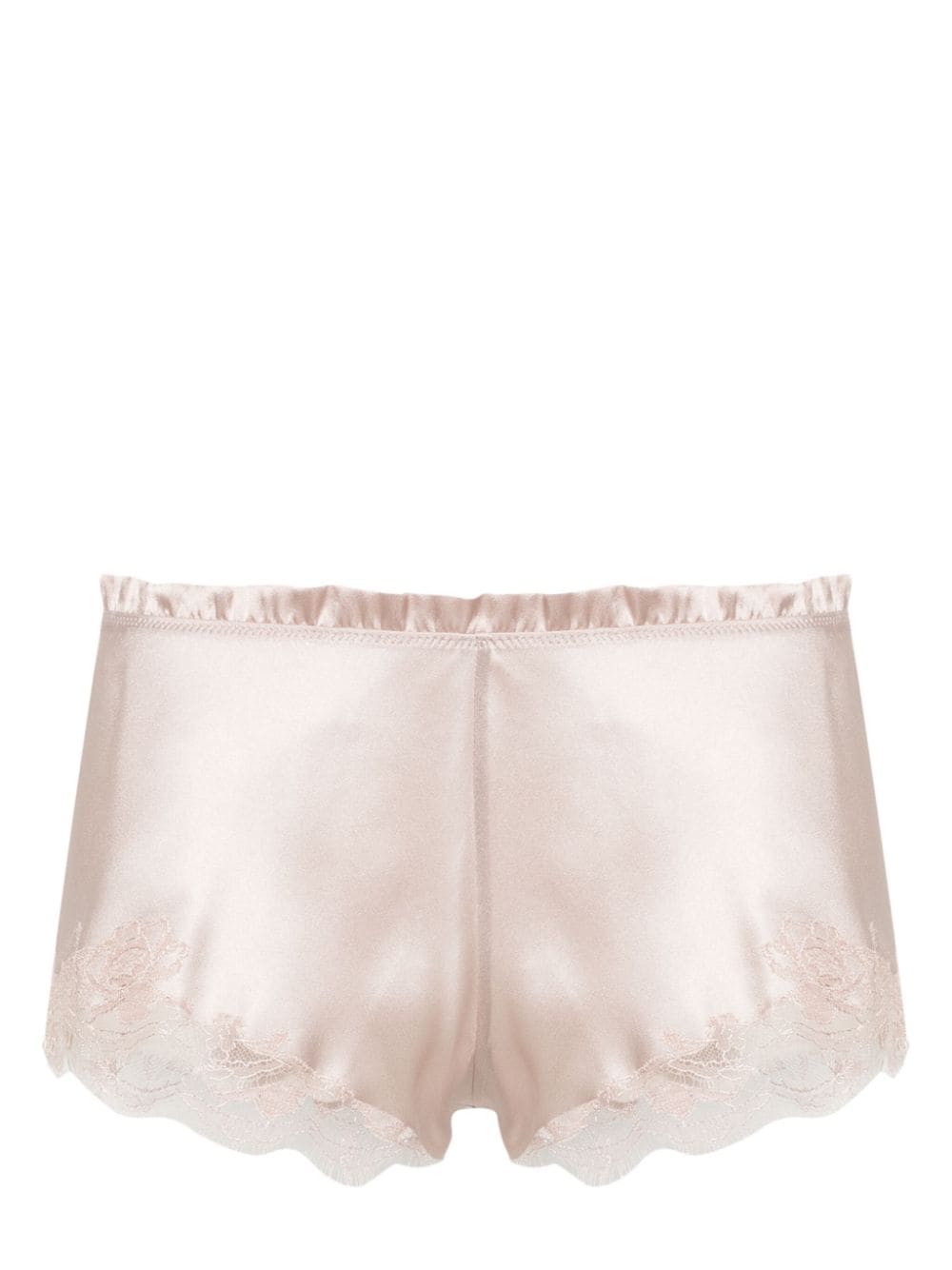 Carine Gilson Calais-Caudry lace-trim silk shorts - Pink von Carine Gilson