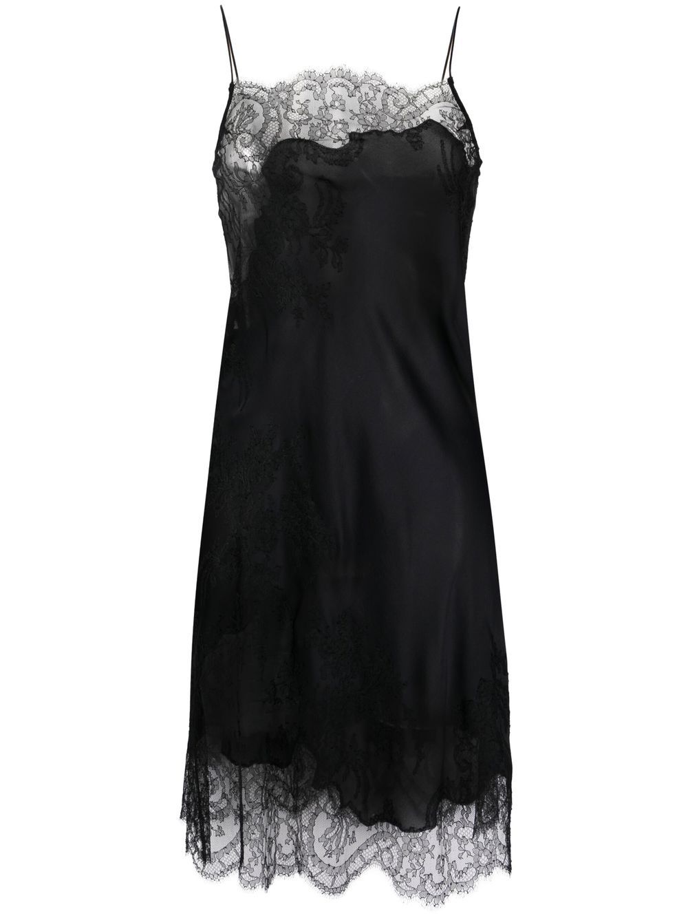 Carine Gilson calais-caudry lace slip nightdress - Black von Carine Gilson