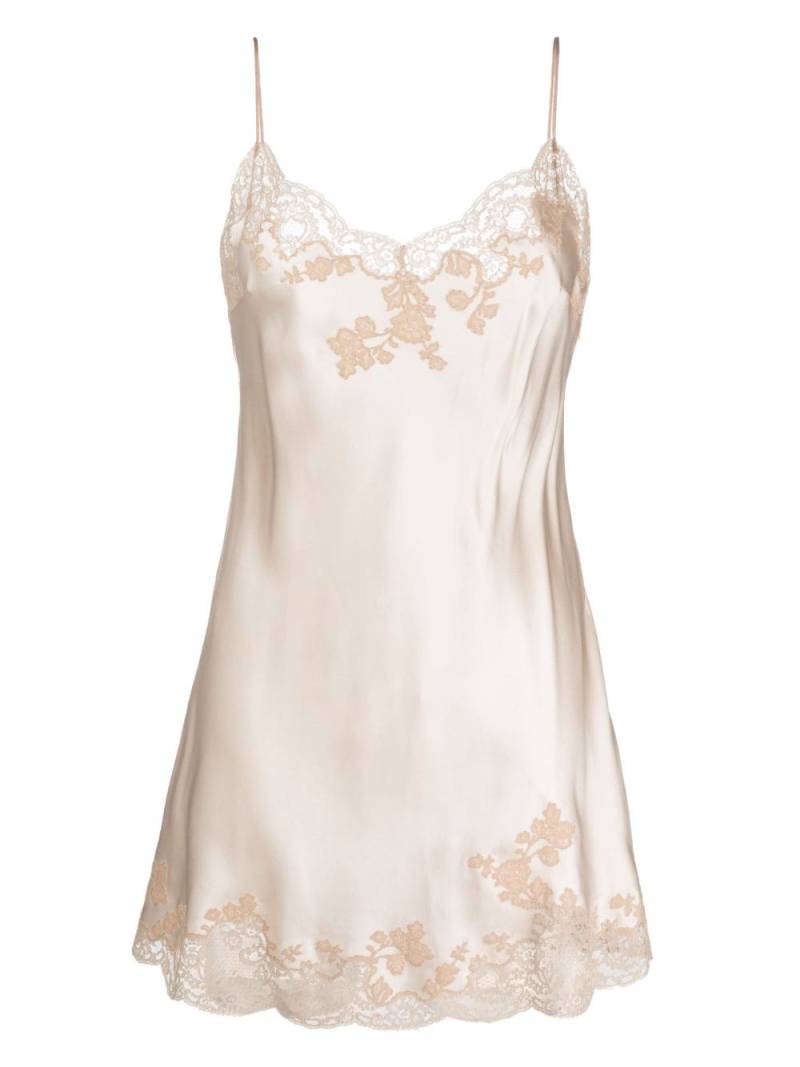 Carine Gilson embroidered-lace silk-satin slip dress - Pink von Carine Gilson