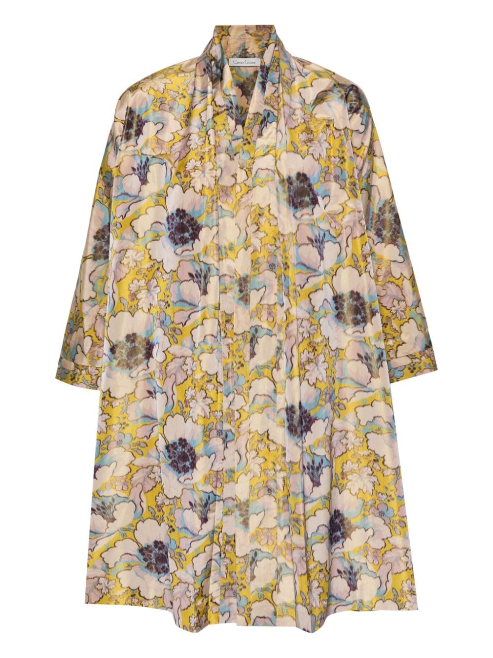 Carine Gilson floral-print taffeta robe - Yellow von Carine Gilson