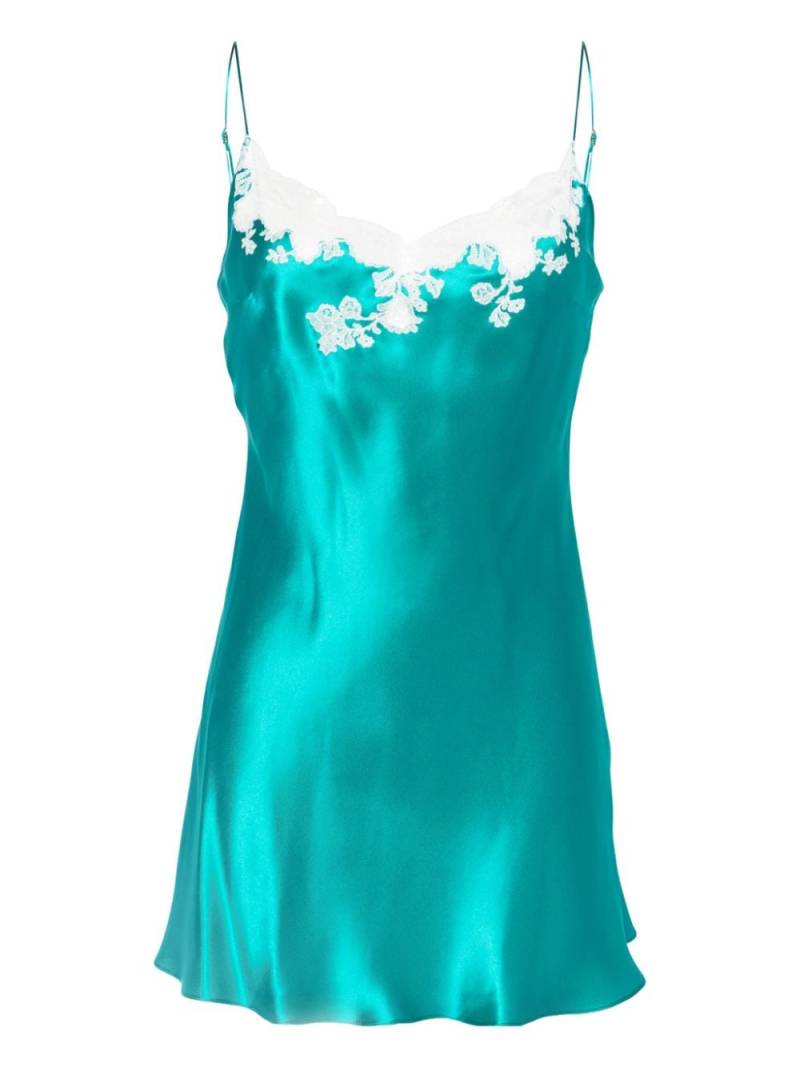 Carine Gilson lace-detail silk slip dress - Green von Carine Gilson