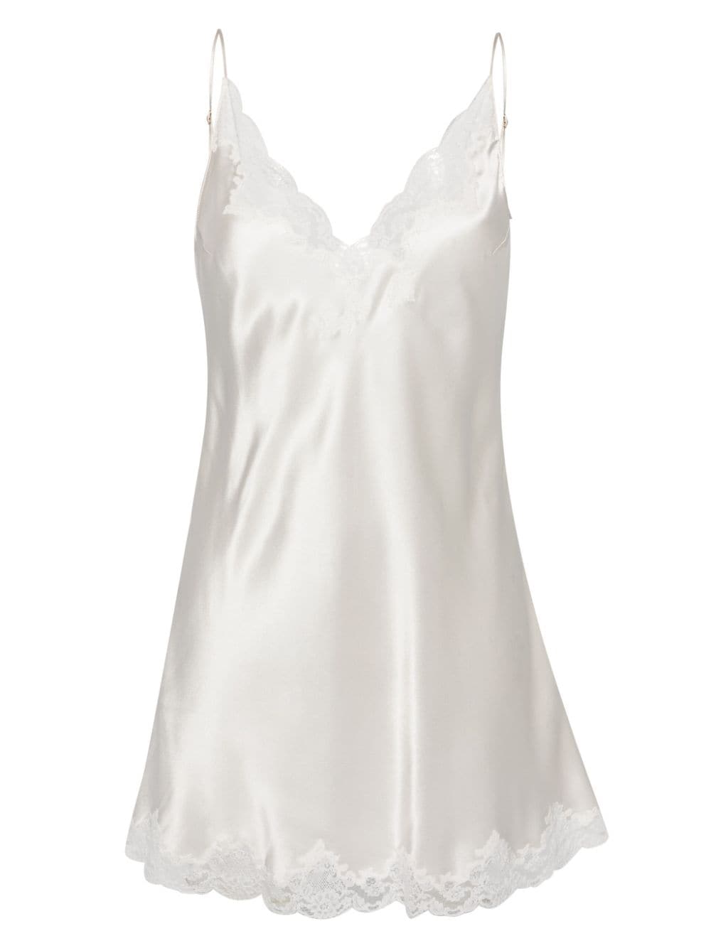 Carine Gilson lace-trim silk nightdress - White von Carine Gilson