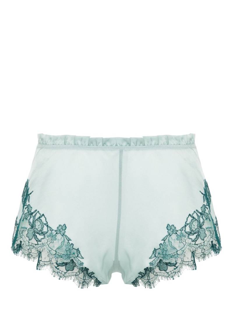 Carine Gilson lace-trim silk pyjama shorts - Blue von Carine Gilson