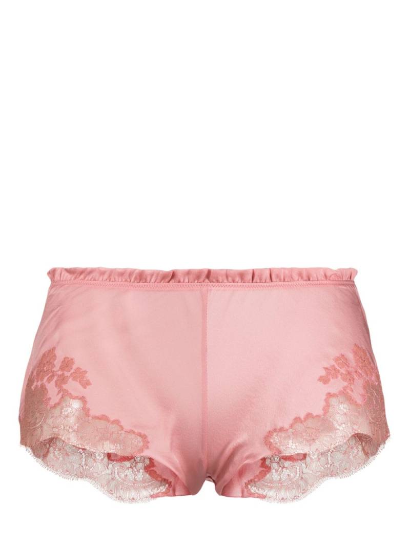 Carine Gilson lace-trim silk shorts - Pink von Carine Gilson