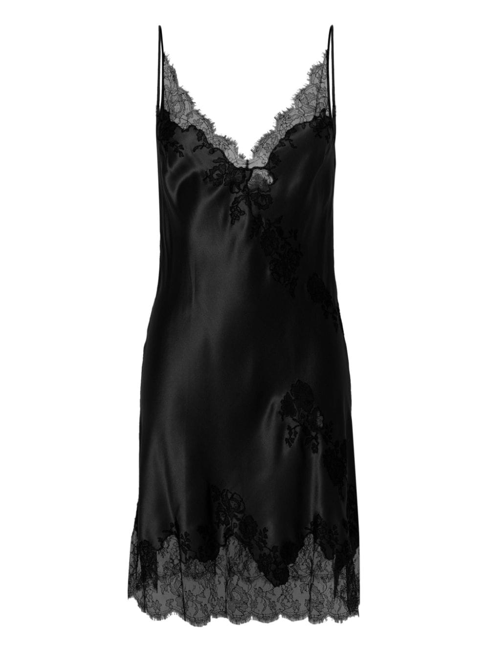 Carine Gilson lace-trim silk slip dress - Black von Carine Gilson