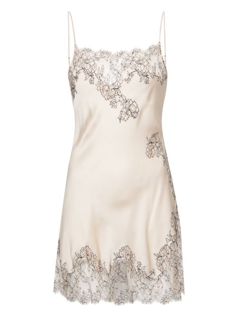 Carine Gilson lace-trim silk slip dress - Neutrals von Carine Gilson