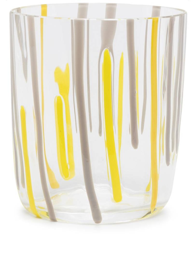 Carlo Moretti stripe detail crystal glass - Yellow von Carlo Moretti