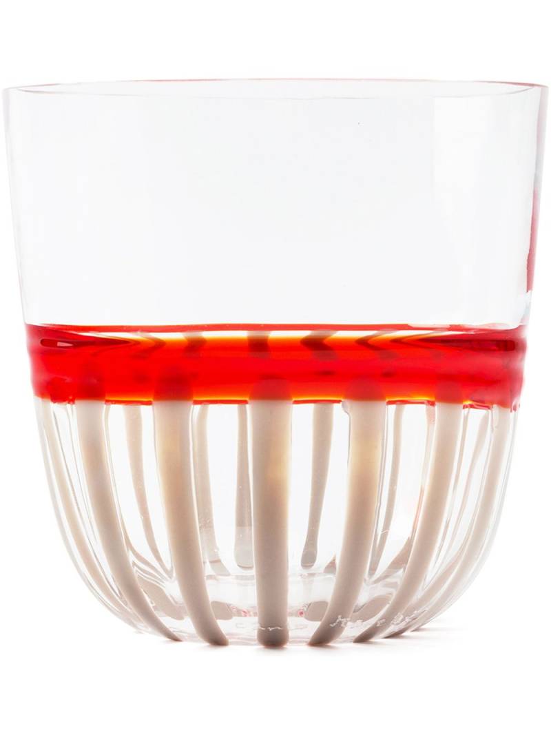 Carlo Moretti striped water glass - Red von Carlo Moretti