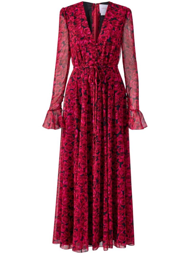 Carolina Herrera Georgette midi dress - Red von Carolina Herrera