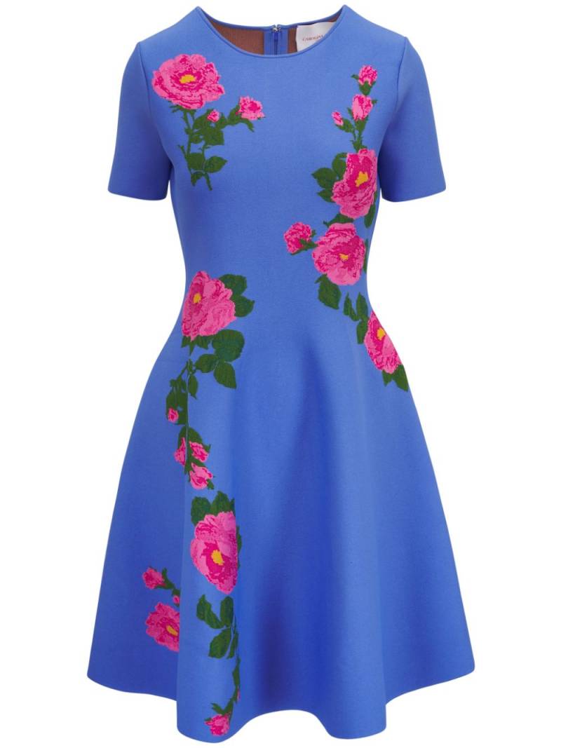 Carolina Herrera Jacquard flared midi dress - Blue von Carolina Herrera