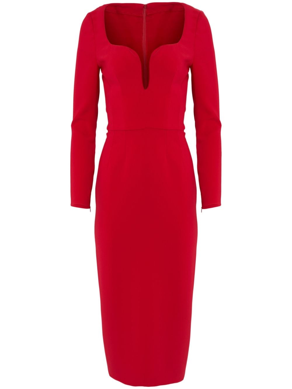 Carolina Herrera U-neck midi dress - Red von Carolina Herrera