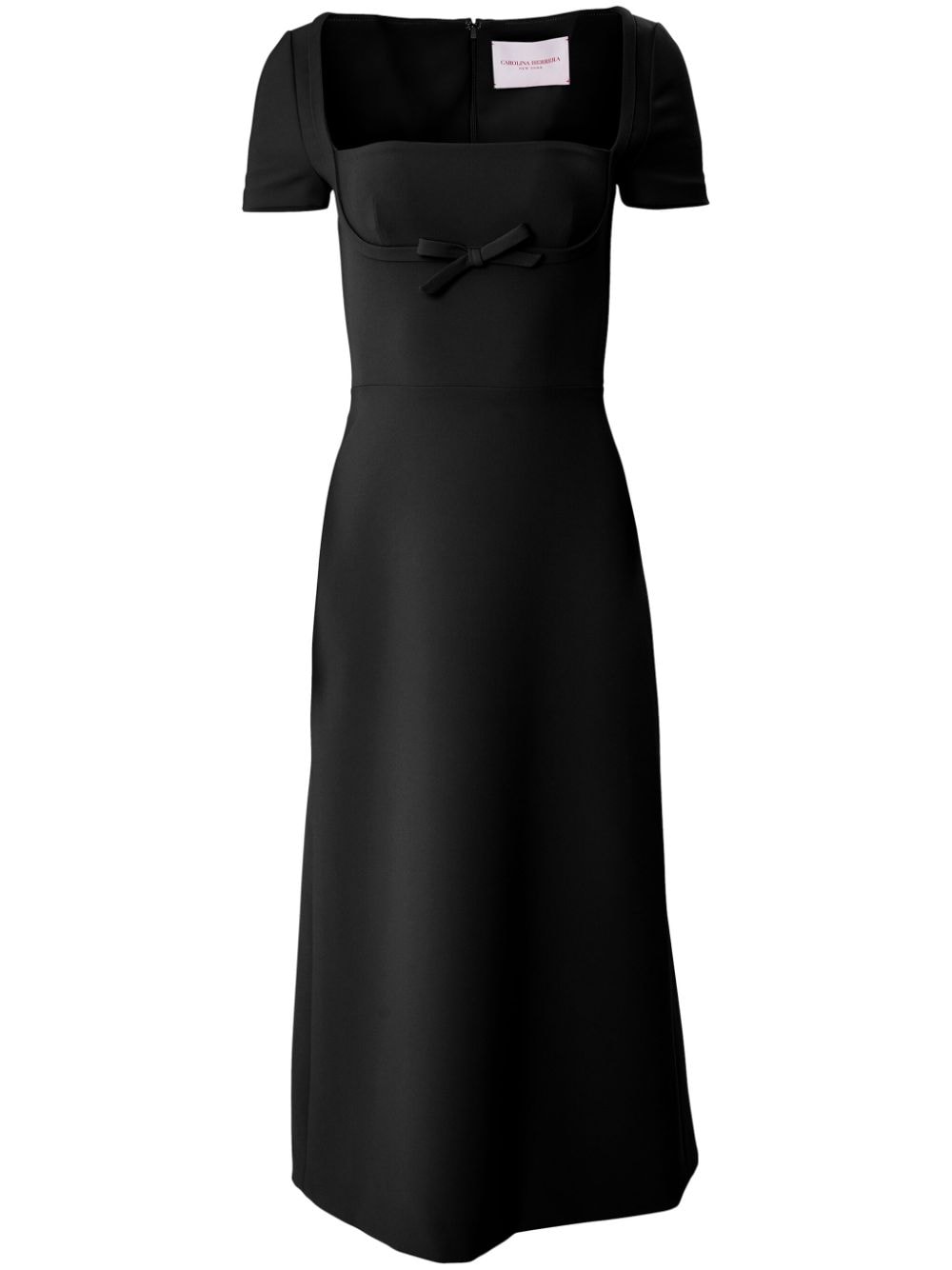 Carolina Herrera bow-detail square-neck midi dress - Black von Carolina Herrera