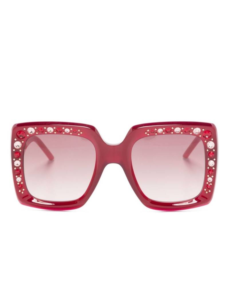 Carolina Herrera crystal-embellished square-frame sunglasses - Pink von Carolina Herrera