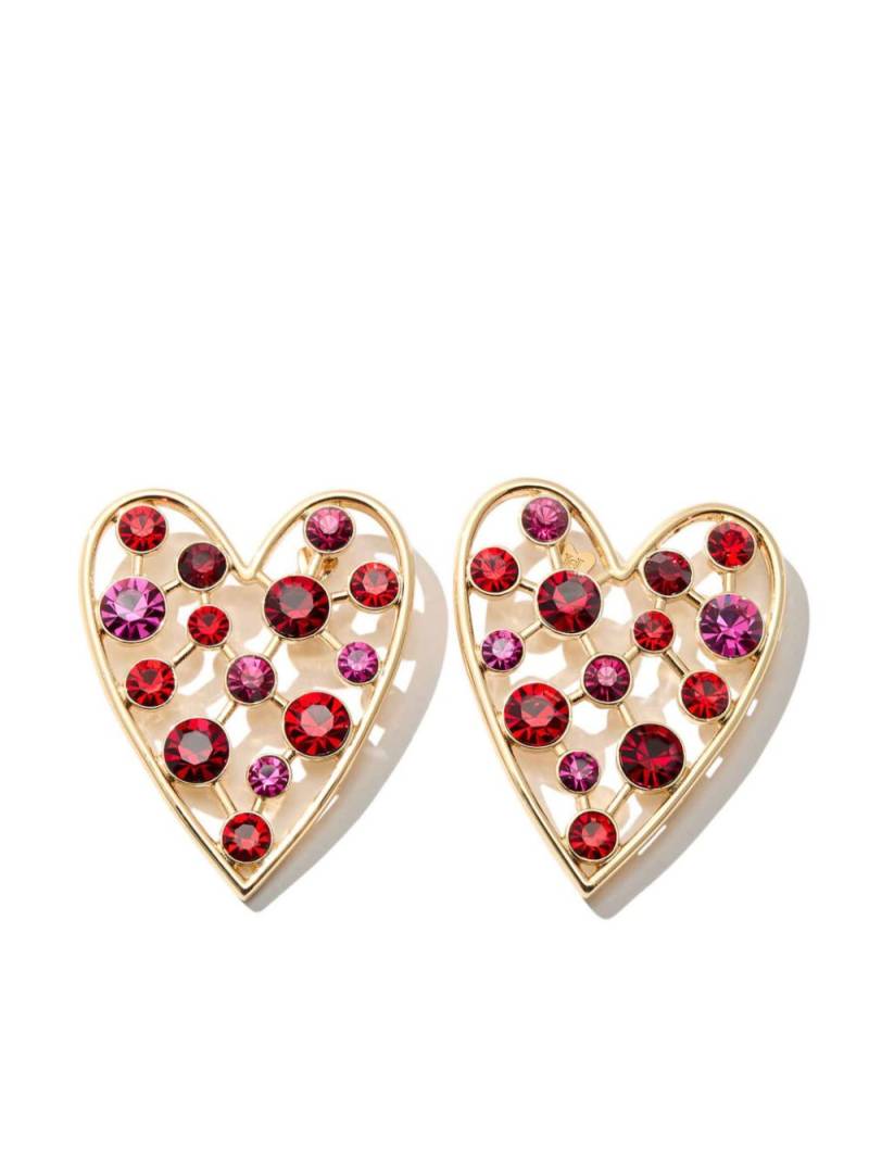 Carolina Herrera crystal heart stud earrings - Pink von Carolina Herrera