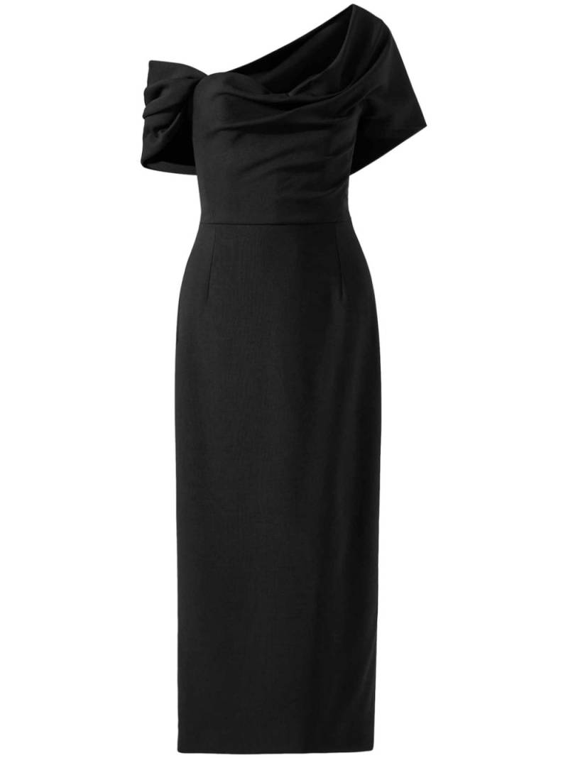 Carolina Herrera draped-detailing midi dress - Black von Carolina Herrera