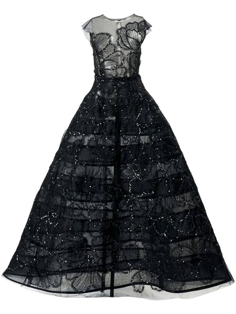 Carolina Herrera embroidered floral gown - Black von Carolina Herrera