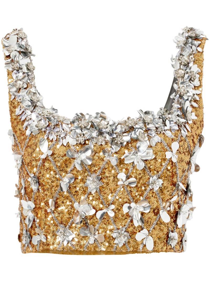 Carolina Herrera embroidered sequinned top - Gold von Carolina Herrera