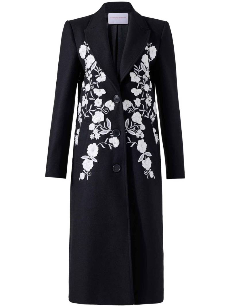 Carolina Herrera floral-embroidered coat - Black von Carolina Herrera