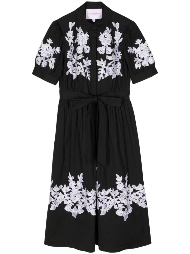 Carolina Herrera floral-embroidered midi dress - Black von Carolina Herrera