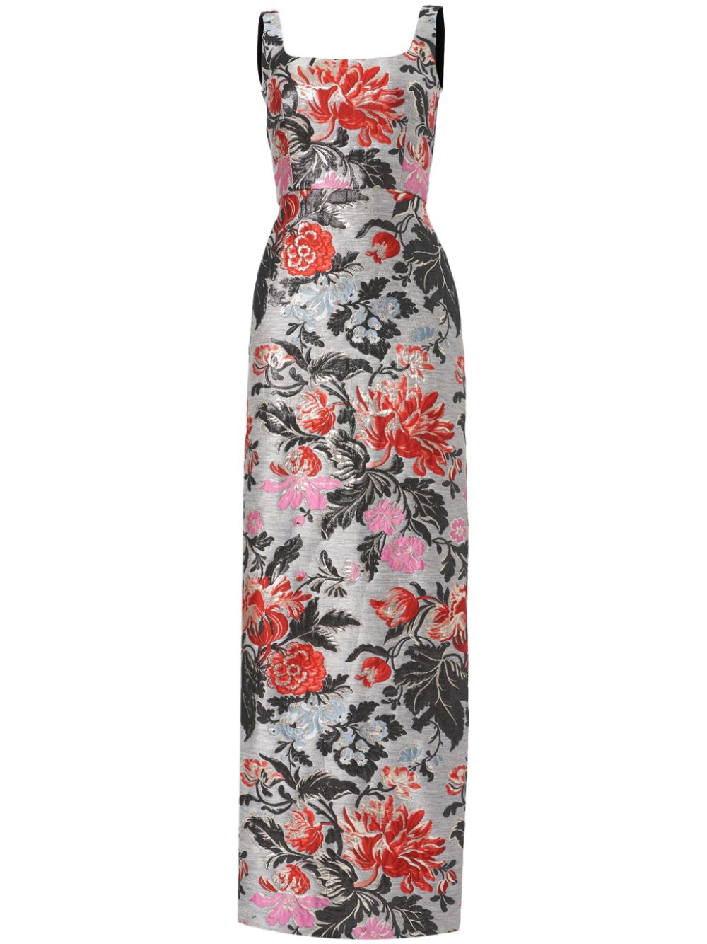 Carolina Herrera floral-jacquard column gown - Grey von Carolina Herrera