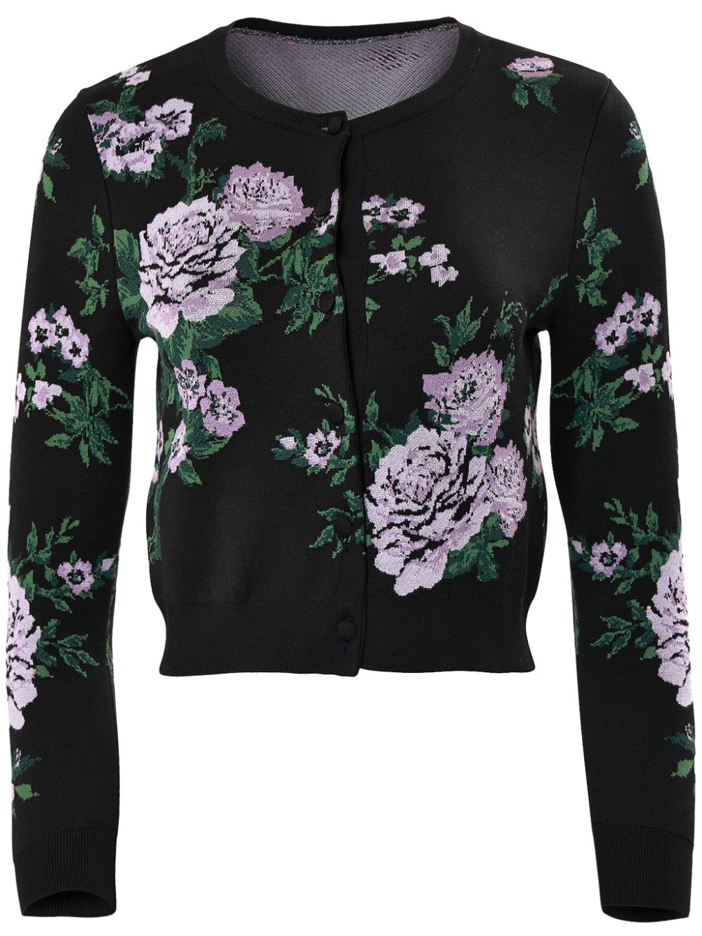 Carolina Herrera floral-jacquard cropped cardigan - Black von Carolina Herrera