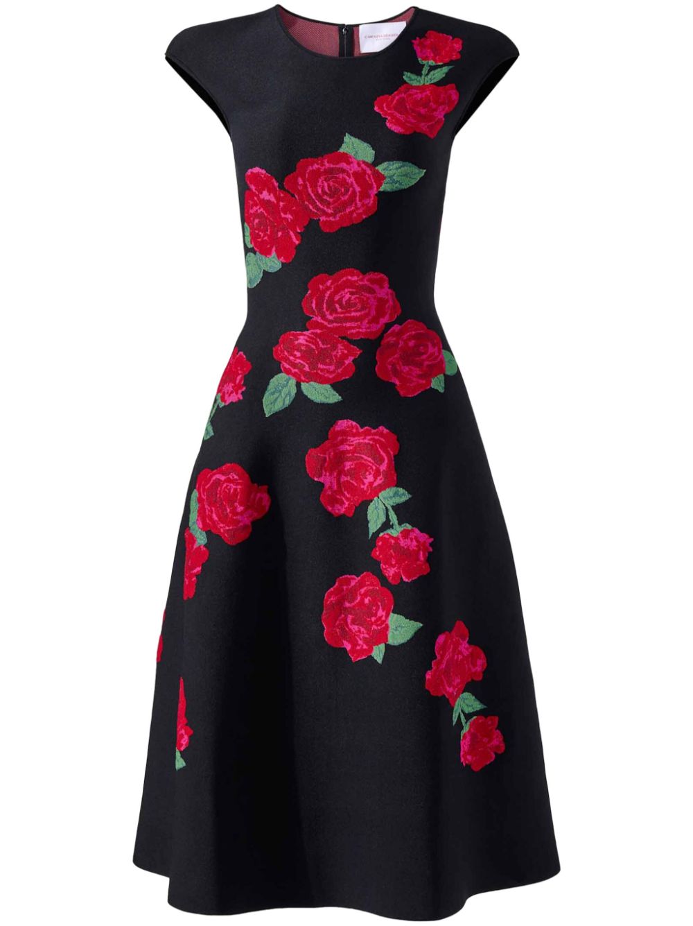 Carolina Herrera floral-jacquard midi dress - Black von Carolina Herrera