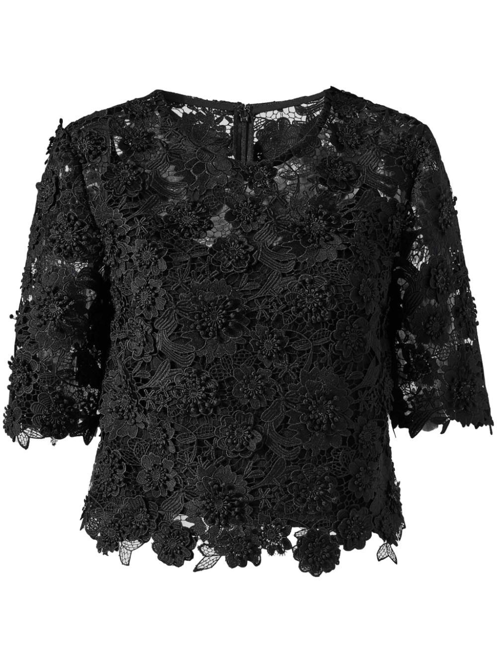 Carolina Herrera floral lace-detailing top - Black von Carolina Herrera