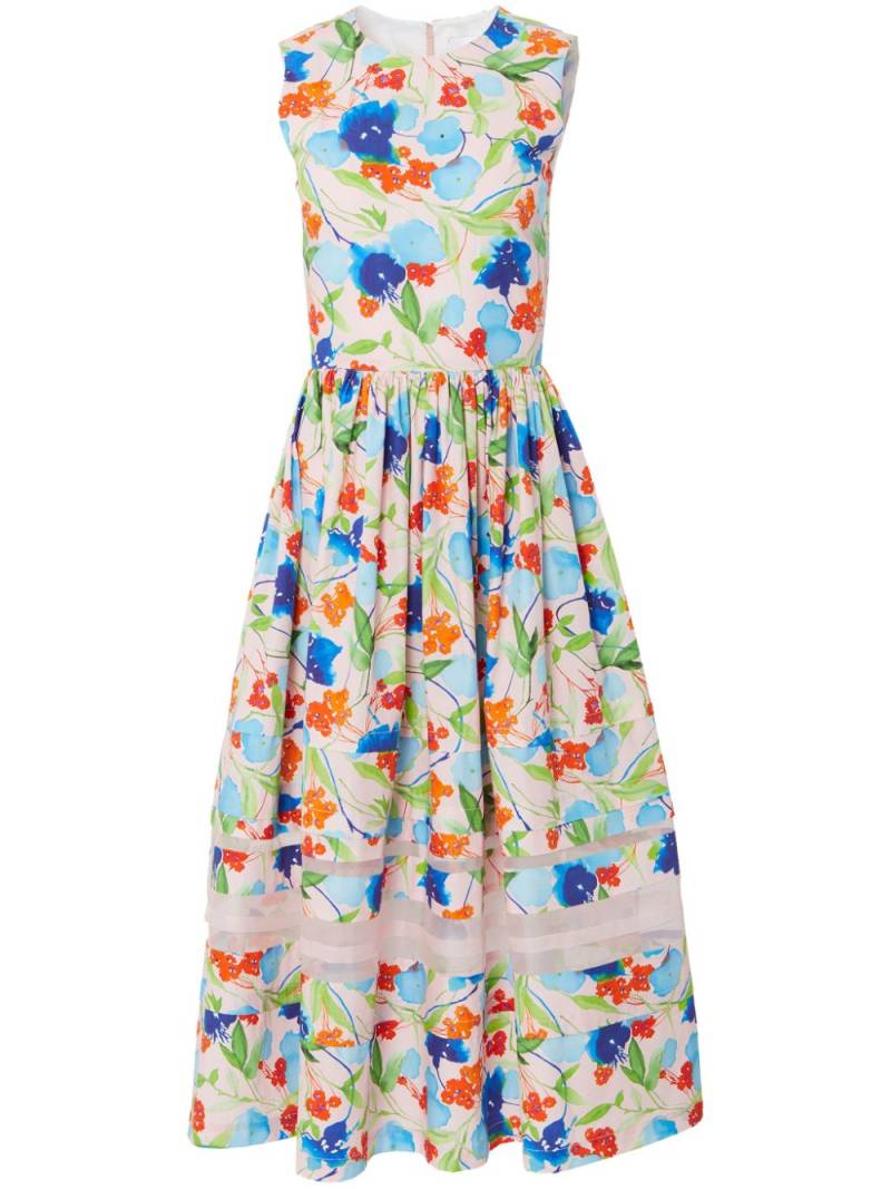 Carolina Herrera floral-print cotton dress - Blue von Carolina Herrera