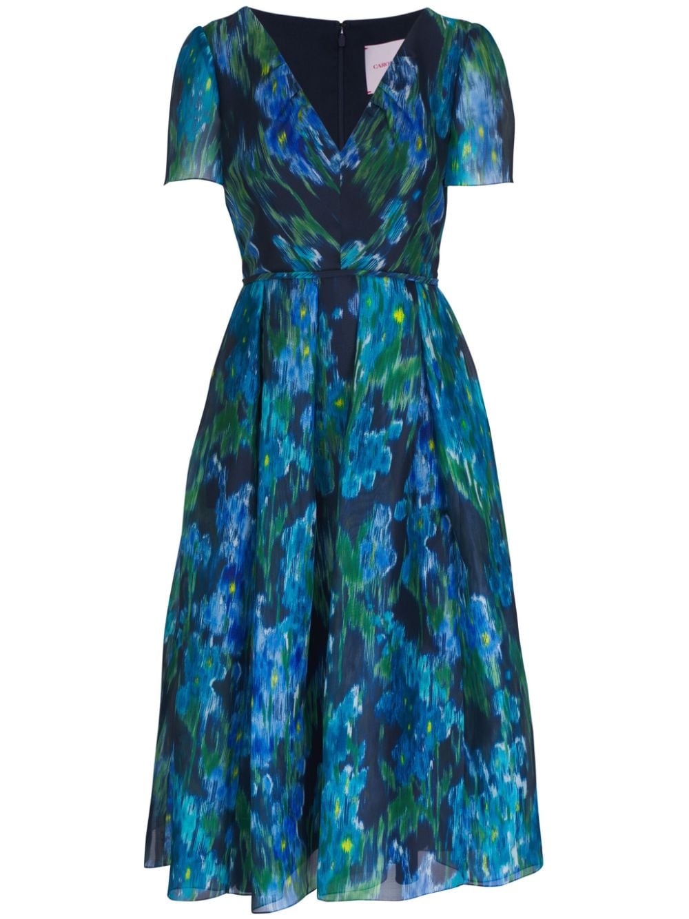 Carolina Herrera floral-print organza midi dress - Blue von Carolina Herrera