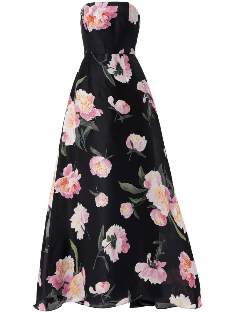 Carolina Herrera floral-print strapless gown - Black von Carolina Herrera