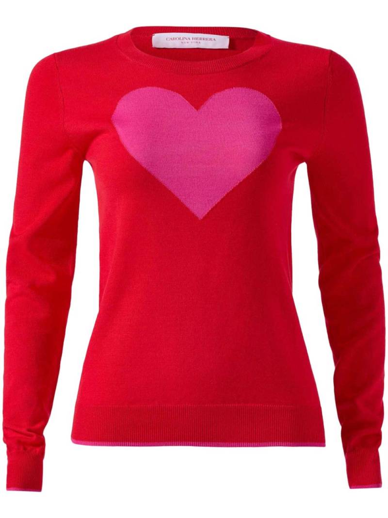 Carolina Herrera heart-print knitted top - Red von Carolina Herrera