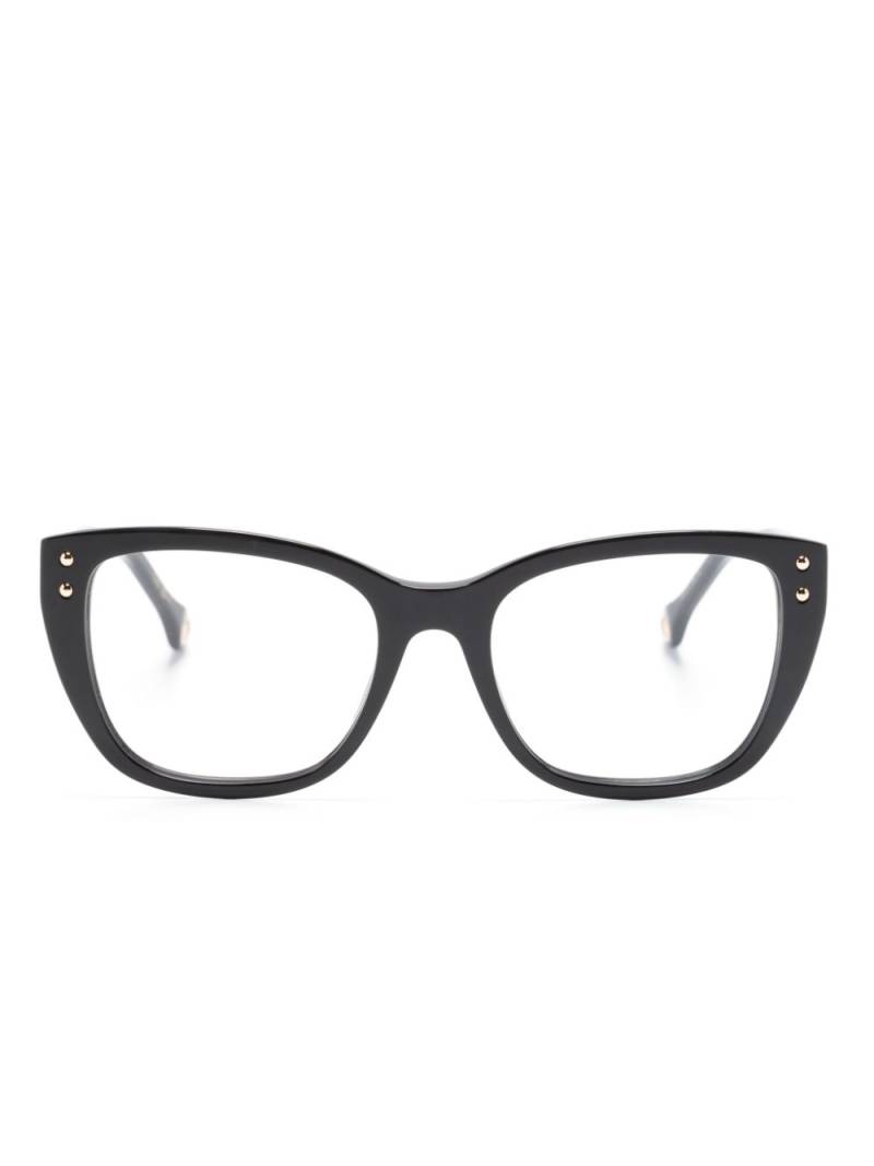 Carolina Herrera logo-lettering square-frame glasses - Black von Carolina Herrera