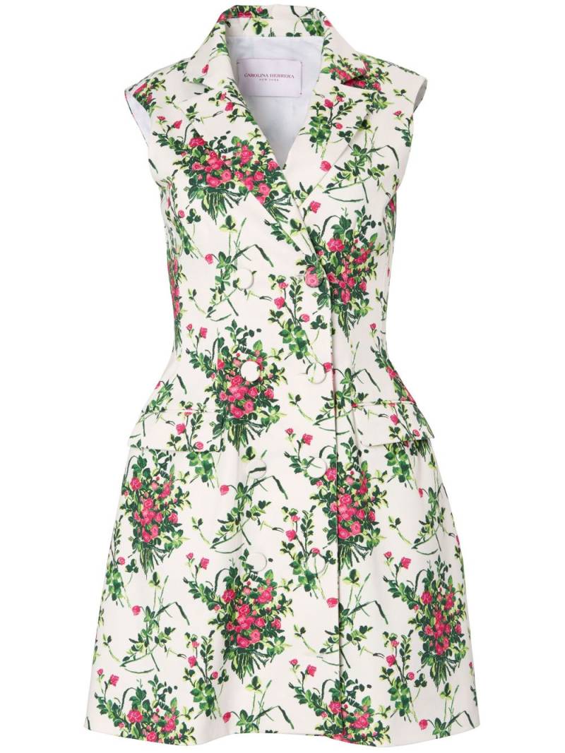 Carolina Herrera notched-lapels floral-print dress - White von Carolina Herrera