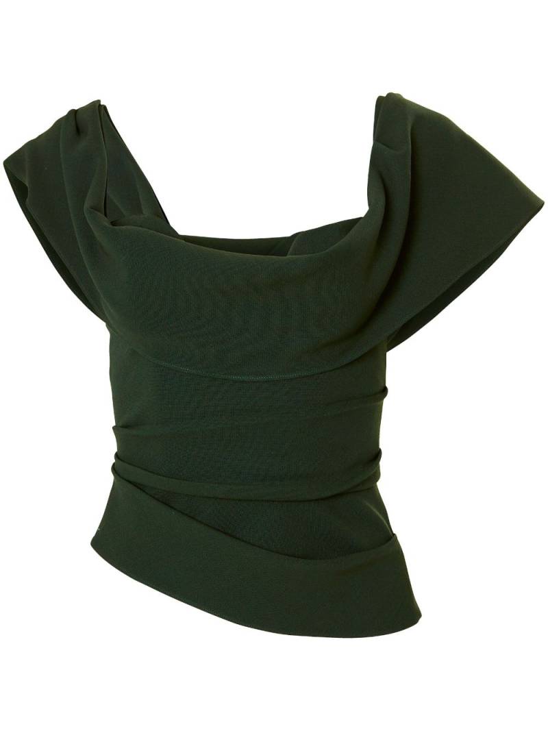 Carolina Herrera off-shoulder draped corset top - Green von Carolina Herrera