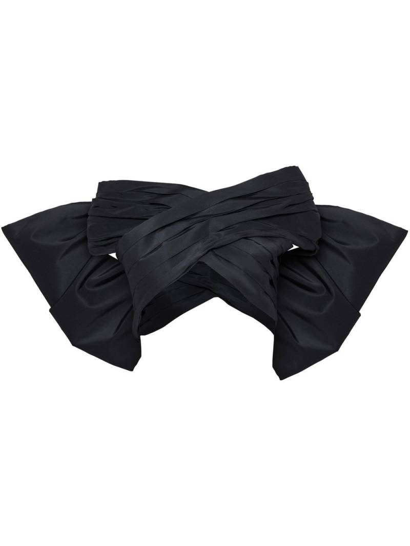 Carolina Herrera off-shoulder silk cropped top - Black von Carolina Herrera