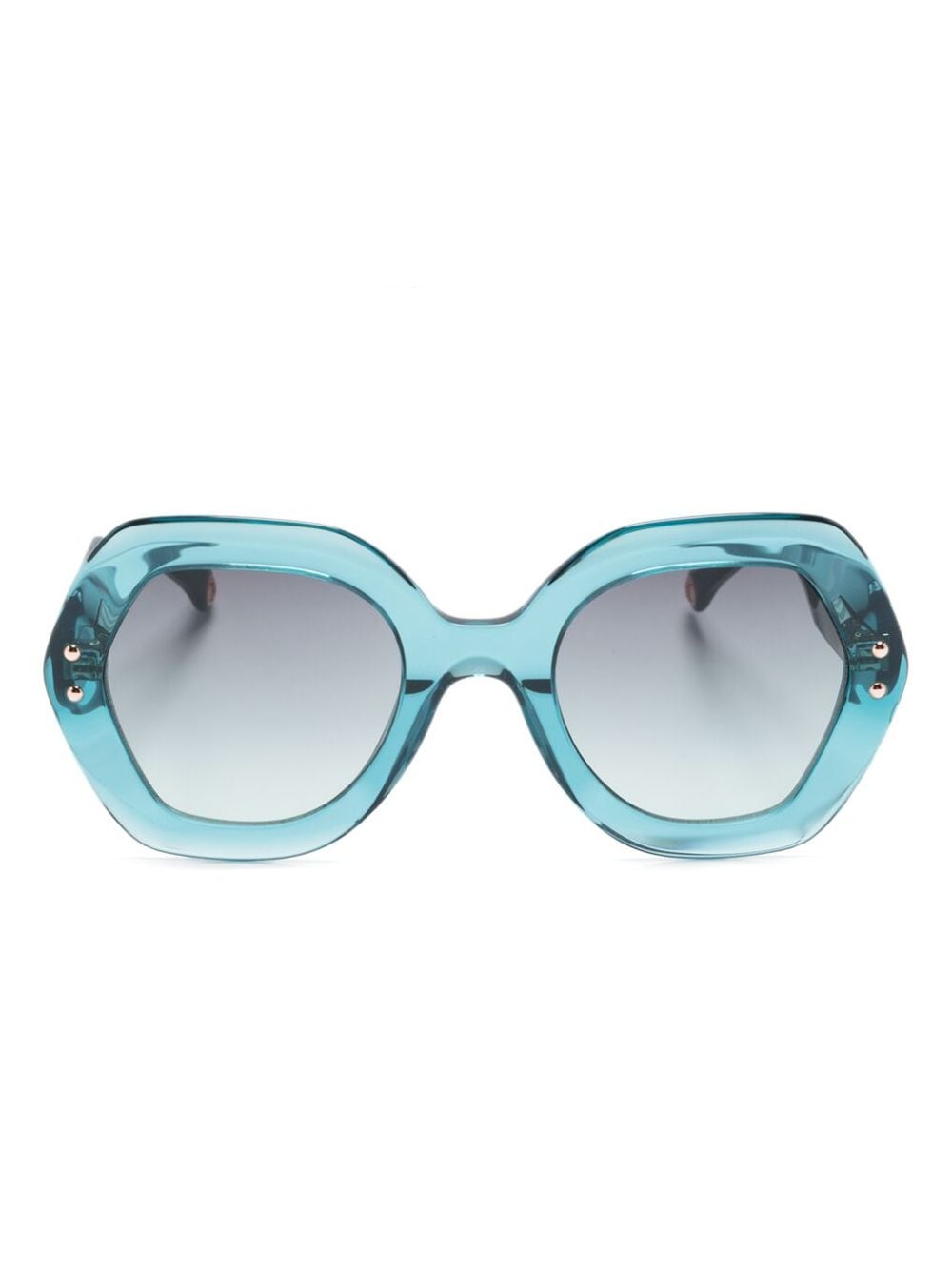 Carolina Herrera oversized geometric-frame sunglasses - Blue von Carolina Herrera