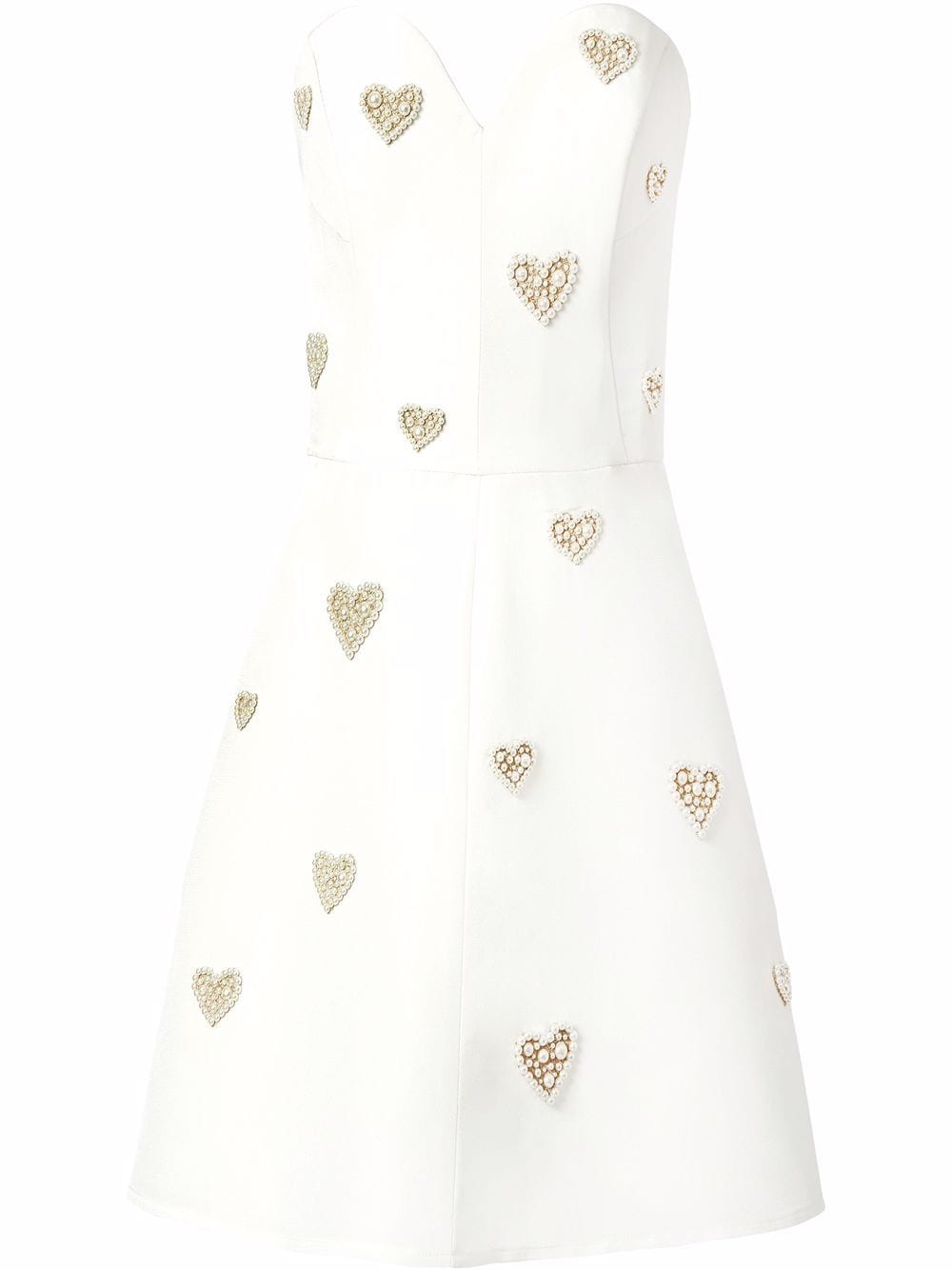 Carolina Herrera pearl-embellished strapless silk dress - White von Carolina Herrera