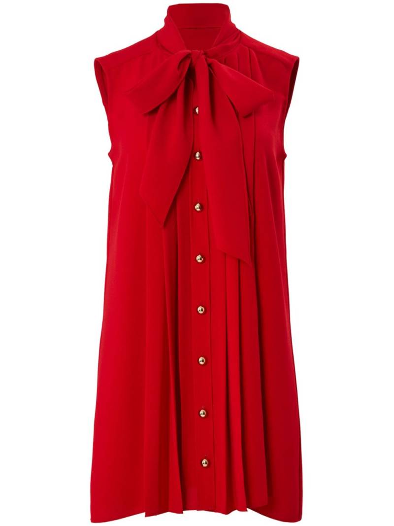 Carolina Herrera pintuck tie-neck mini dress - Red von Carolina Herrera