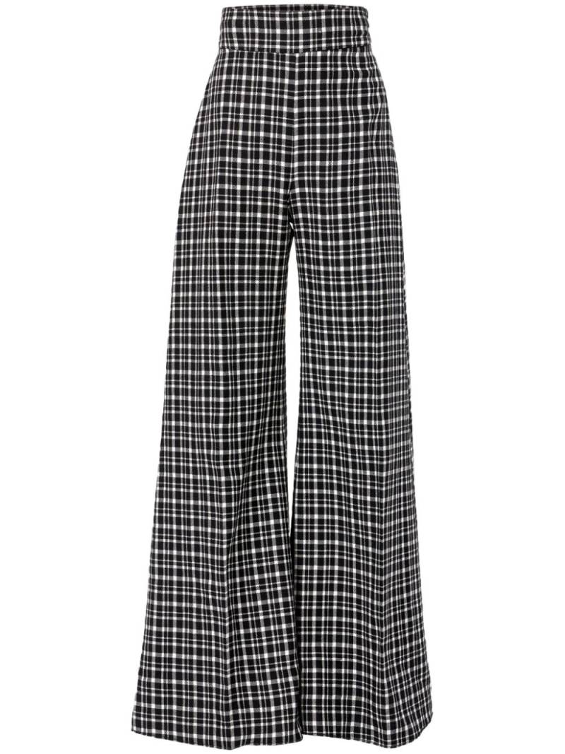 Carolina Herrera plaid-print wide-leg trousers - Black von Carolina Herrera