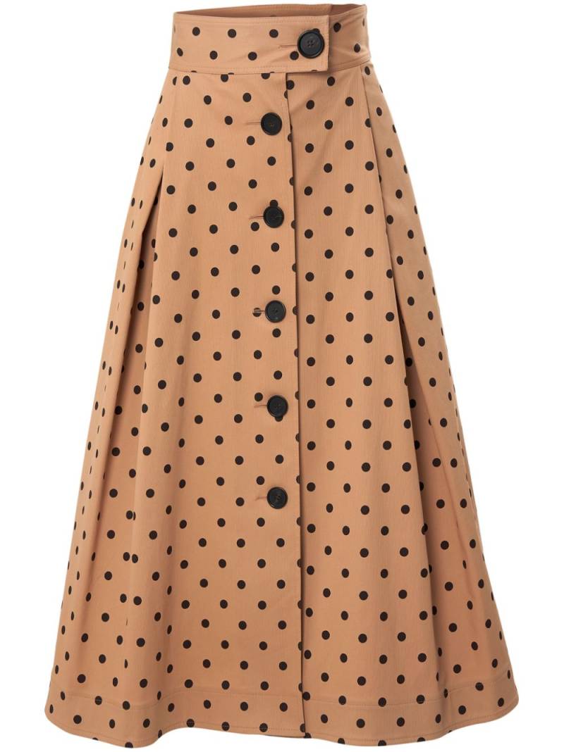 Carolina Herrera polka dot A-line skirt - Brown von Carolina Herrera