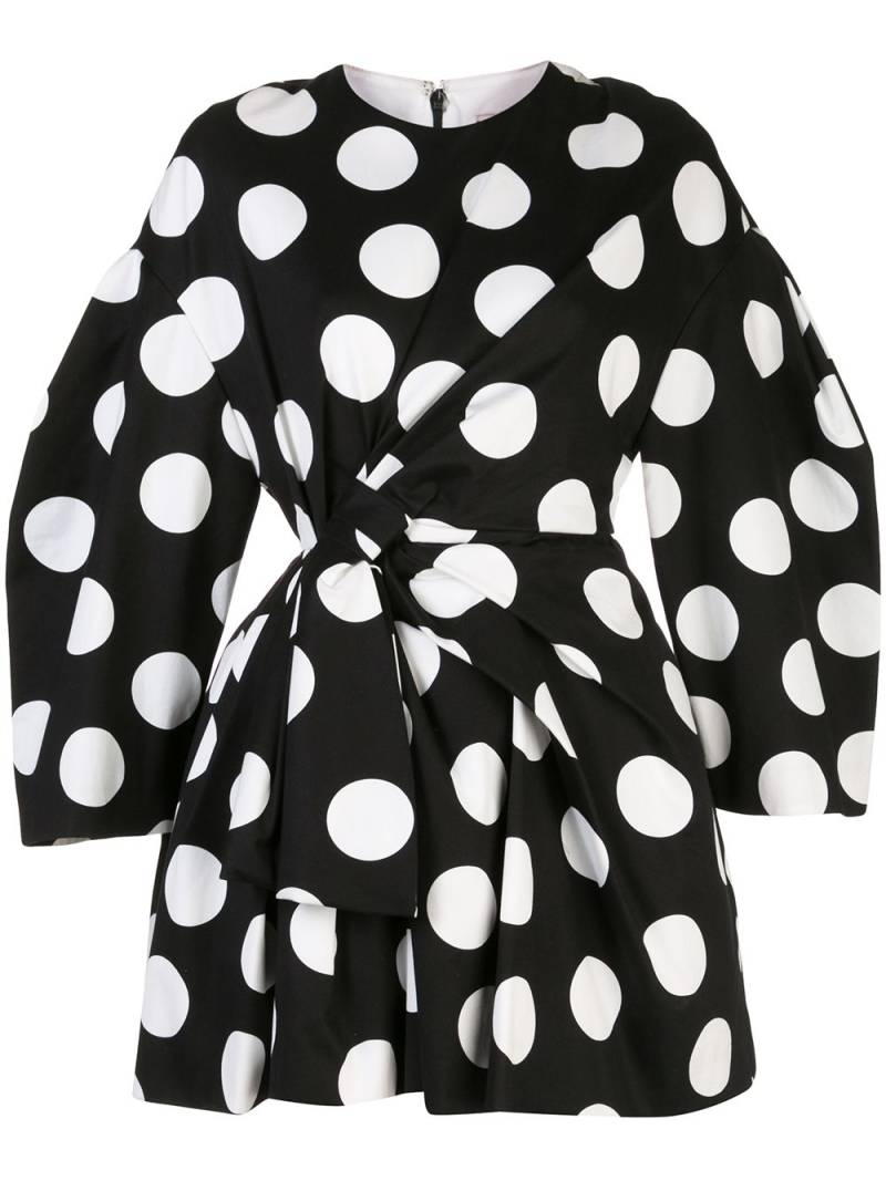 Carolina Herrera polka dot bow detail dress - Black von Carolina Herrera