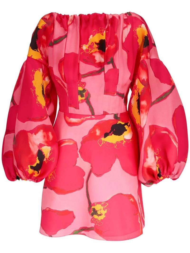 Carolina Herrera puff-sleeved floral mini dress - Pink von Carolina Herrera