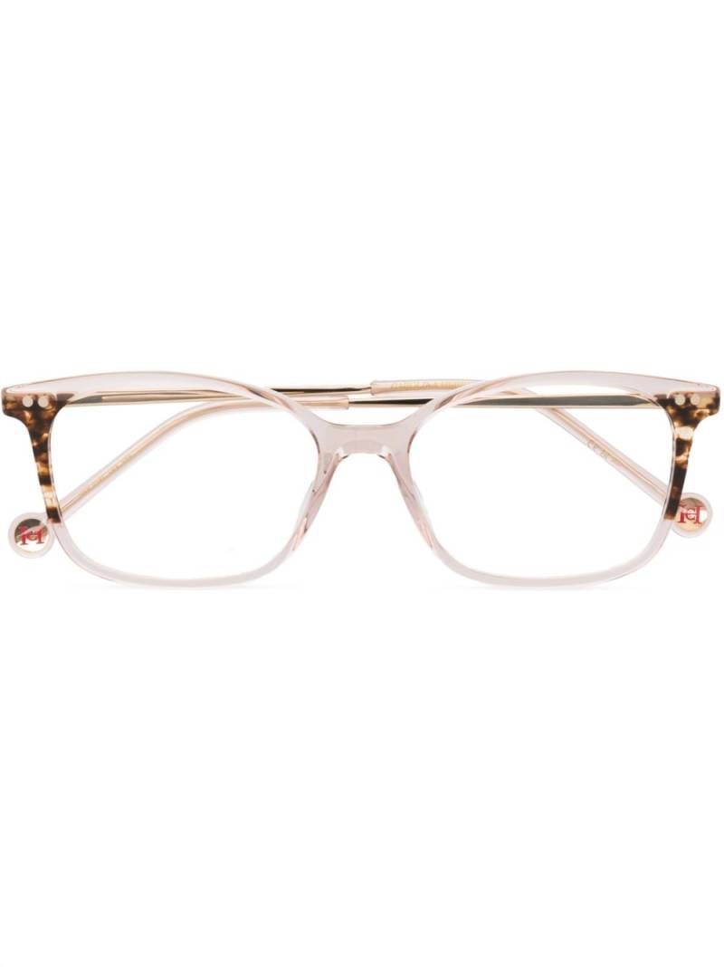 Carolina Herrera rectangle-frame tortoiseshell-detail glasses - Neutrals von Carolina Herrera