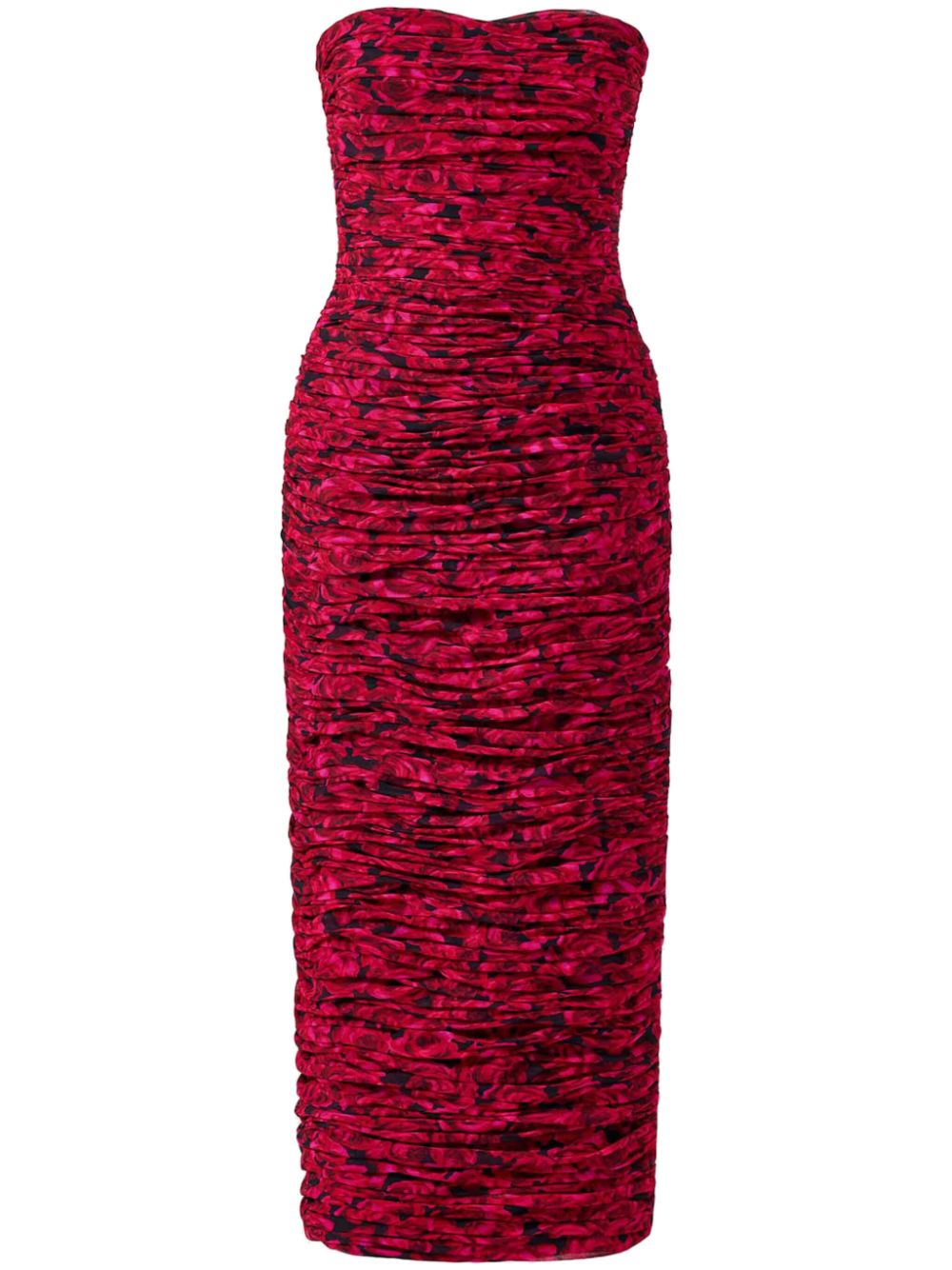 Carolina Herrera rose-print strapless dress - Red von Carolina Herrera