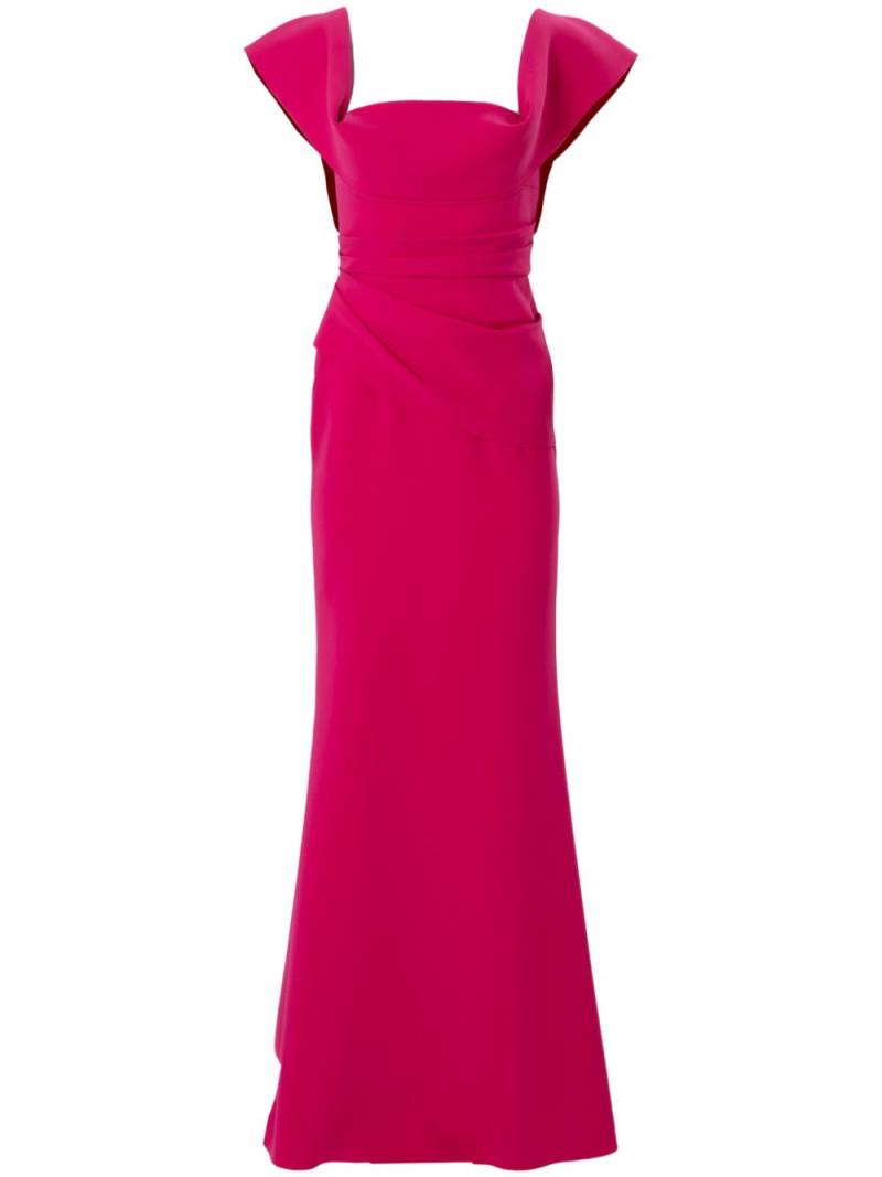 Carolina Herrera ruched square-neck gown - Pink von Carolina Herrera