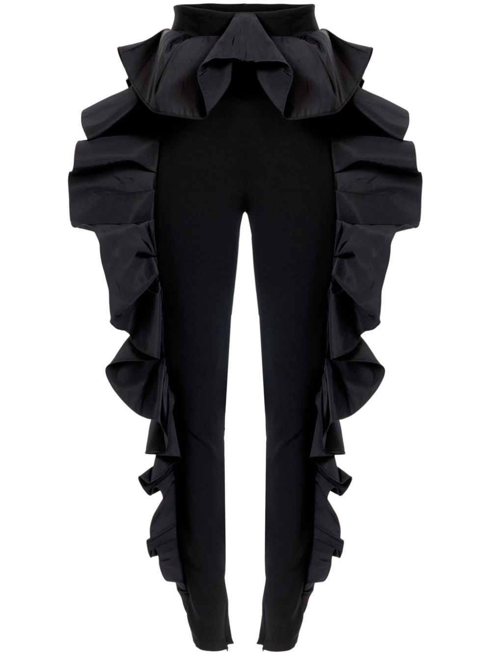 Carolina Herrera ruffle-embellished skinny trousers - Black von Carolina Herrera