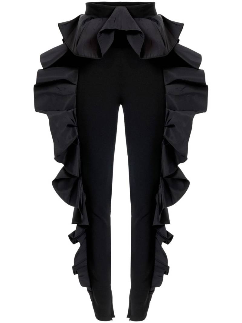 Carolina Herrera ruffle-embellished skinny trousers - Black von Carolina Herrera