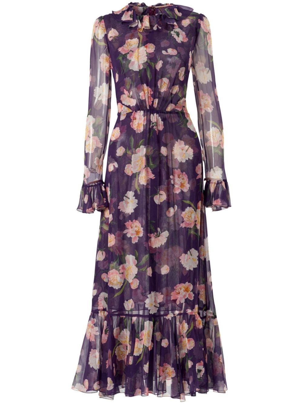 Carolina Herrera ruffled floral-print dress - Purple von Carolina Herrera