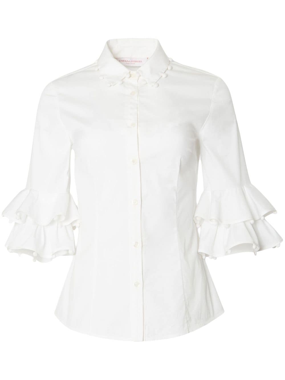 Carolina Herrera ruffled half-sleeve shirt - White von Carolina Herrera